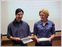 Andrew Grumet and Eve Andersson, presenting the ArsDigita Prize.