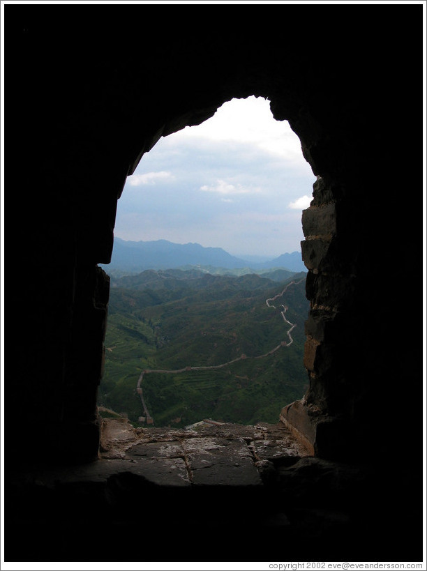 View from guard tower in Great Wall of China.