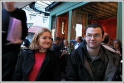 Eve and Rolf at a cafe on Rue de Buci.