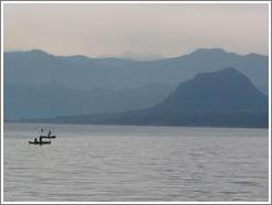 Two canoes on Lake Atitlan.