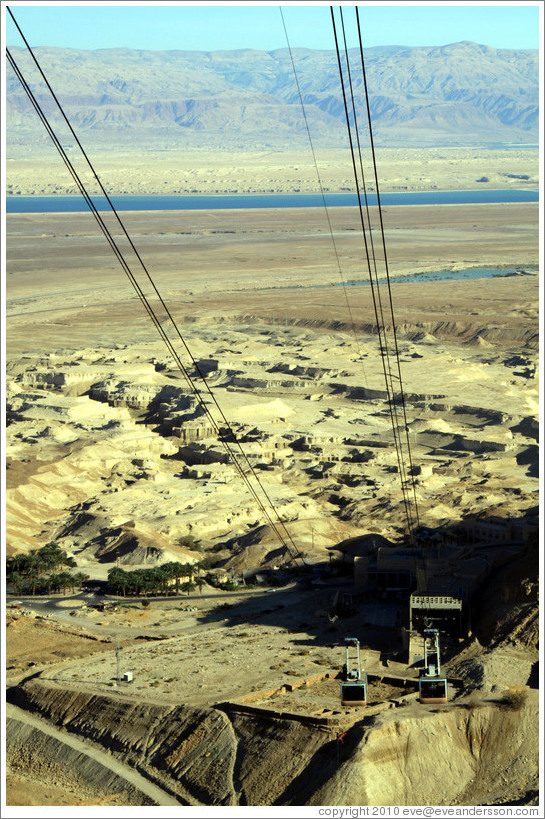 Cable car, desert fortress of Masada.
