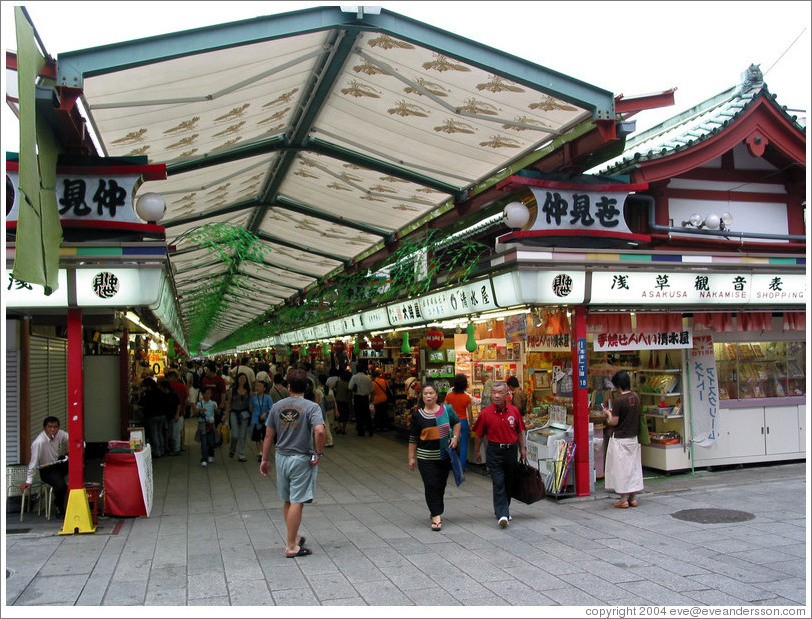 Senso-ji Temple.  Nakamise Dori.