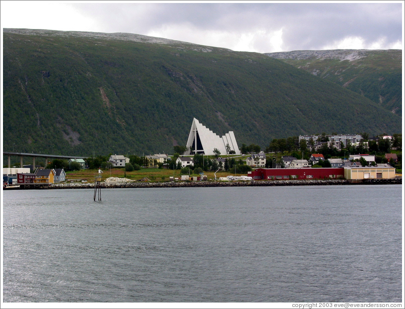 Church across the bay from downtown.