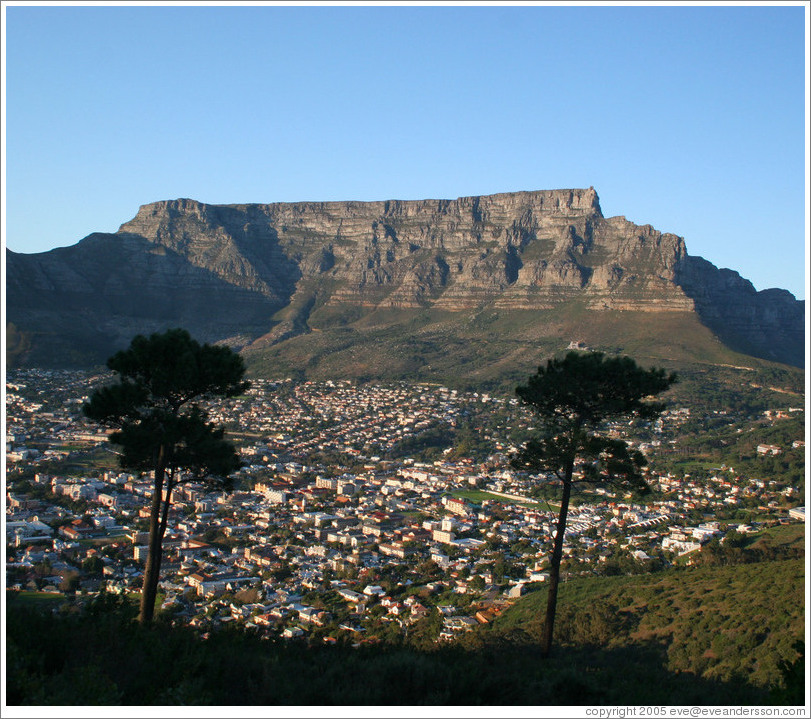 Table Mountain overlooking Cape Town.