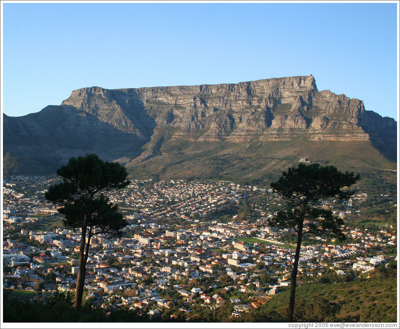 Table Mountain overlooking Cape Town.