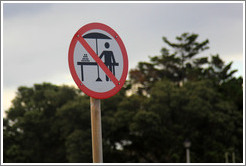 Sign banning street vending. M65 near the Ocean View township.