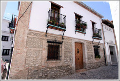 House with three balconies.  Calle del Horno de San Agust?(Street of Saint Augustine's Oven).  Albaic?