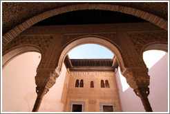 Arches leading to patio.  Nasrid Palace, Alhambra.