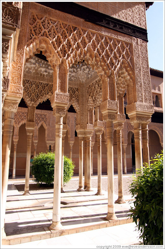 Arches at Court of Lions.  Nasrid Palace, Alhambra.