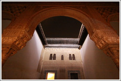 Patio del Cuarto Dorado, Nasrid Palace, Alhambra at night.