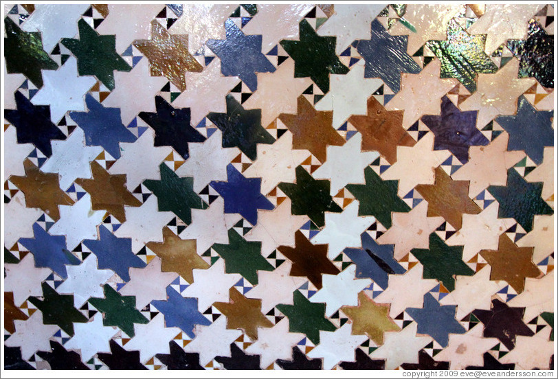 Pattern on wall (#1).  Nasrid Palace, Alhambra.