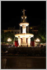 Fountain at night.  Plaza de Bib-Rambla.  City center.