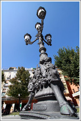 Lamppost detail: horse's hoof. Plaza de Bib-Rambla, city center.