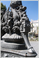 Lamppost detail: horse's hoof. Plaza de Bib-Rambla, city center.