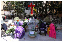 Cross for Fiesta de las Cruces near the Granada Cathedral.  City center.