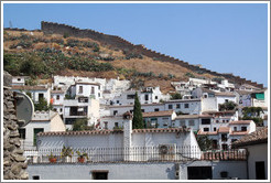Sacromonte and a muralla, an 8th century wall that protected the city, viewed from Carril de San Agust? Albaic?