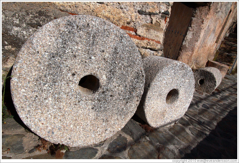 Stone wheels. 15th century Moorish olive oil mill, used by the town of Nig?elas until 1920.
