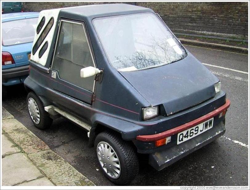 Small, strange-looking car.