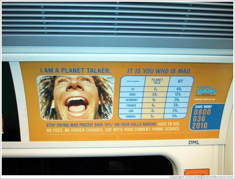 Planet Talker ad.  Tube.