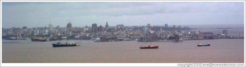 Montevideo, viewed from the River Plata.