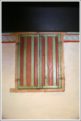 Painted shutters.  San Juan Bautista Mission.