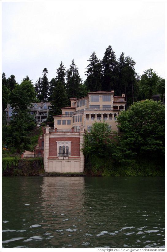 Fancy house built on former pump.  Willamette River.